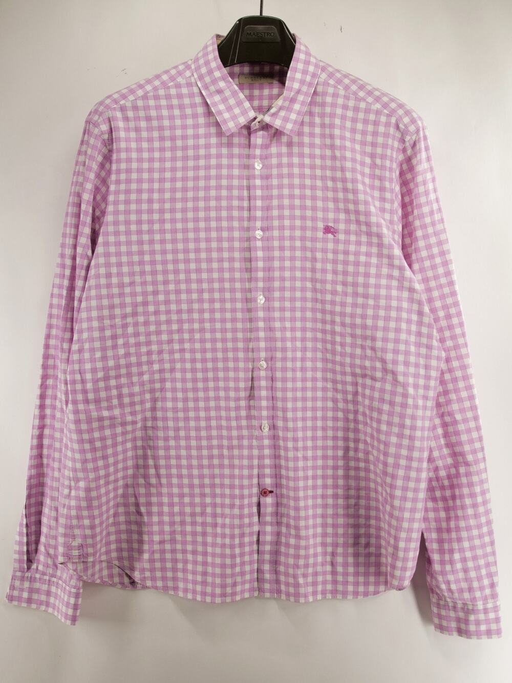 Burberry Brit Shirt Mens XL/2XL Pink Gingham Check Button Up Nova Placket